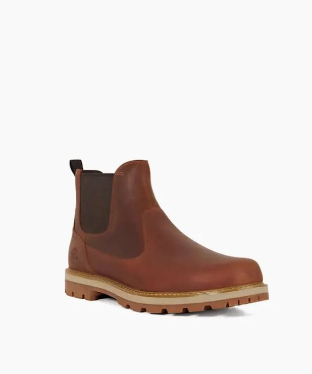 Dune London Brown Boots Men Timberland Leather Chelsea Boots Brown