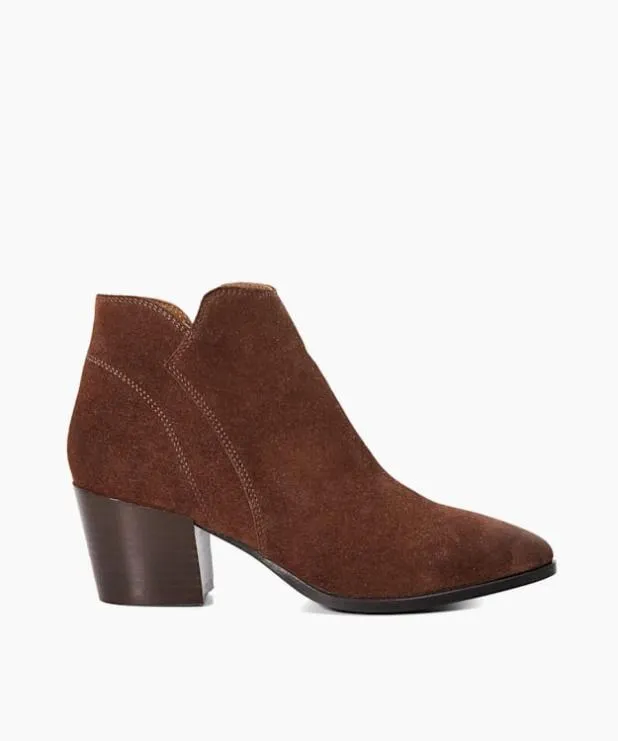 Dune London Brown Boots Women Heeled Suede Ankle Boots Brown