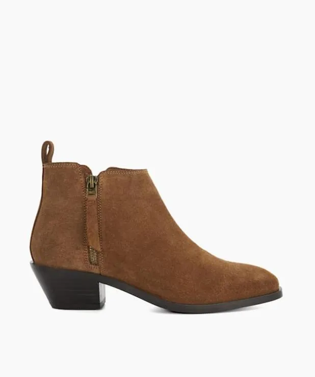 Dune London Brown Boots Women Stacked Heel Boots Brown