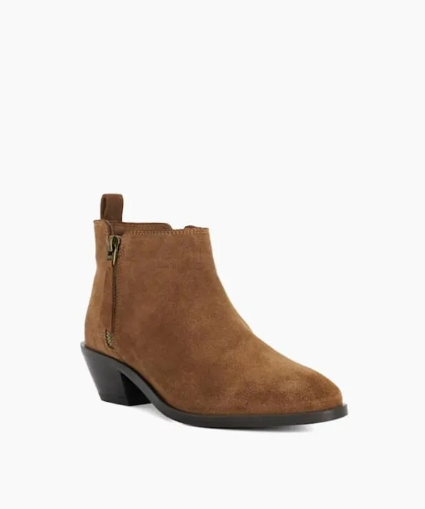 Dune London Brown Boots Women Stacked Heel Boots Brown