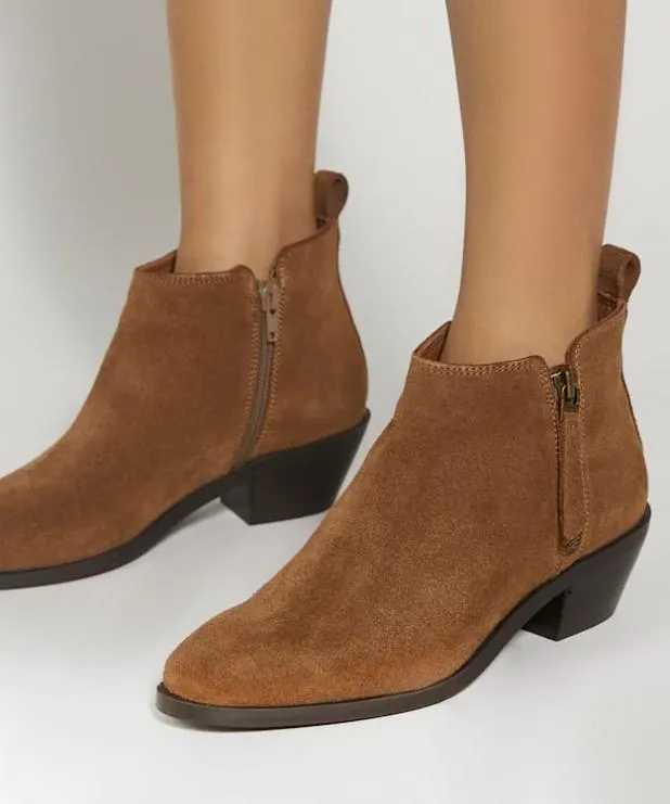 Dune London Brown Boots Women Stacked Heel Boots Brown