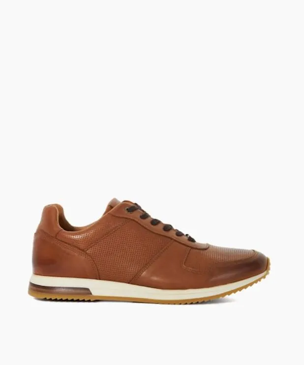 Dune London Brown Shoes Men LaceUp Runner Trainers Brown