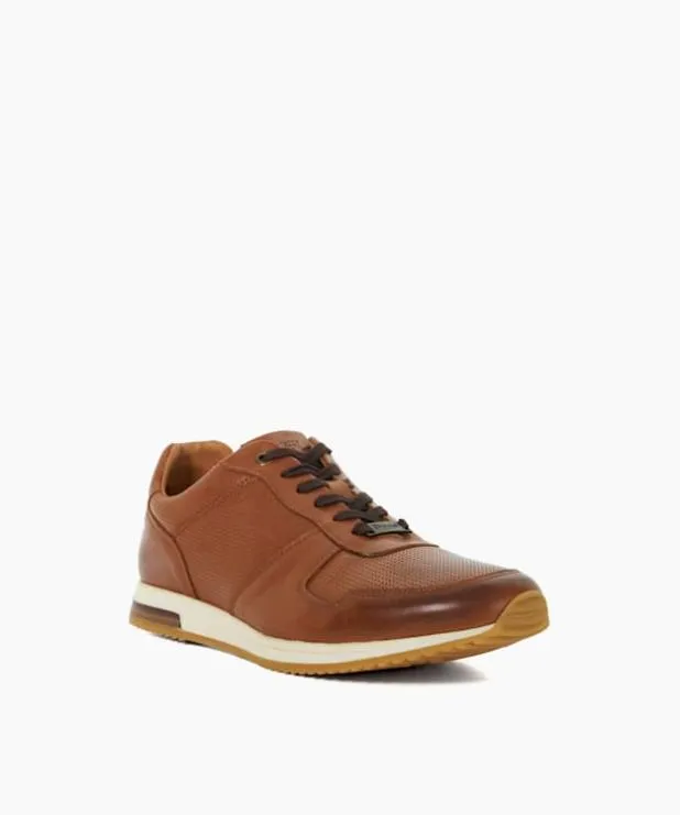 Dune London Brown Shoes Men LaceUp Runner Trainers Brown