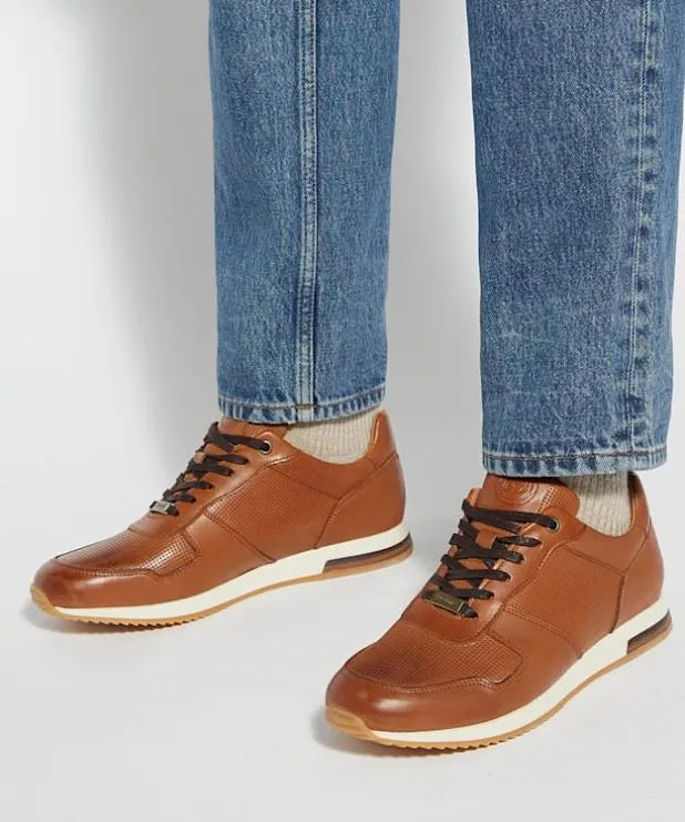 Dune London Brown Shoes Men LaceUp Runner Trainers Brown