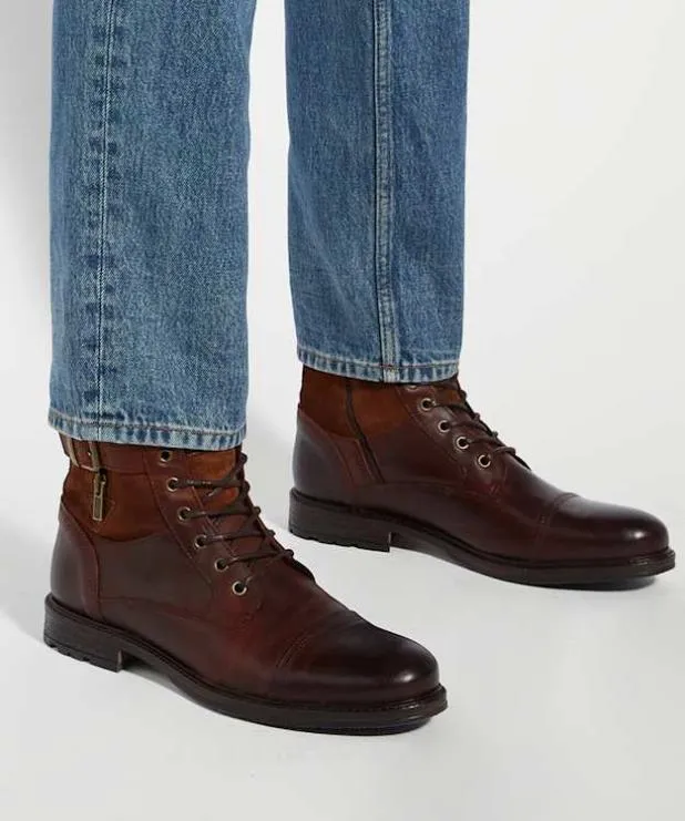 Dune London Casual Boots Men Casual Buckle Detail Ankle Boots Brown