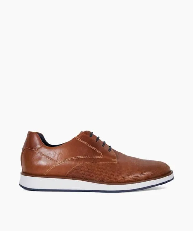 Dune London Casual Shoes Men Perforated Gibson Shoes Brown