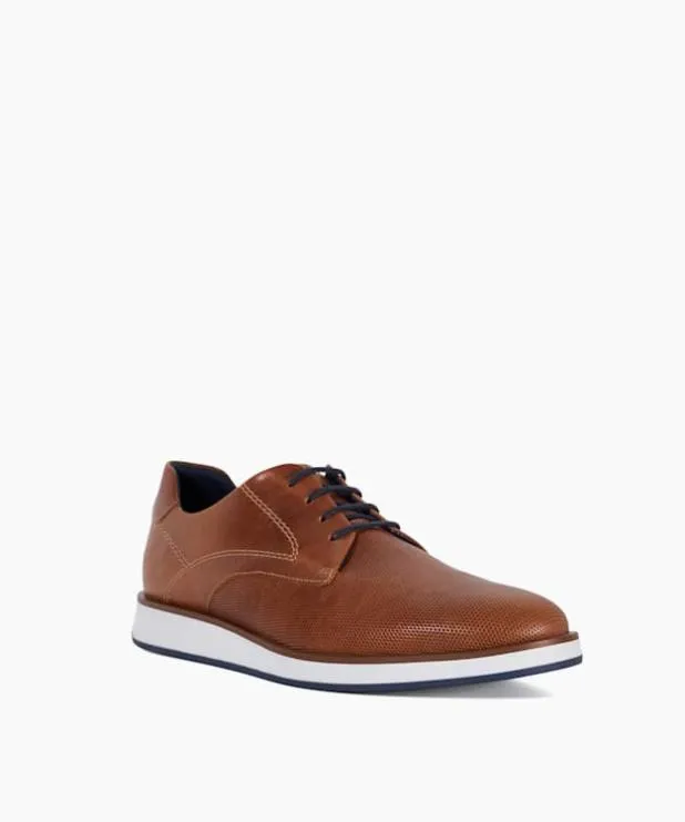 Dune London Casual Shoes Men Perforated Gibson Shoes Brown
