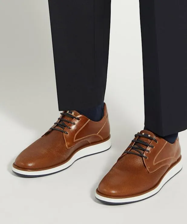Dune London Casual Shoes Men Perforated Gibson Shoes Brown