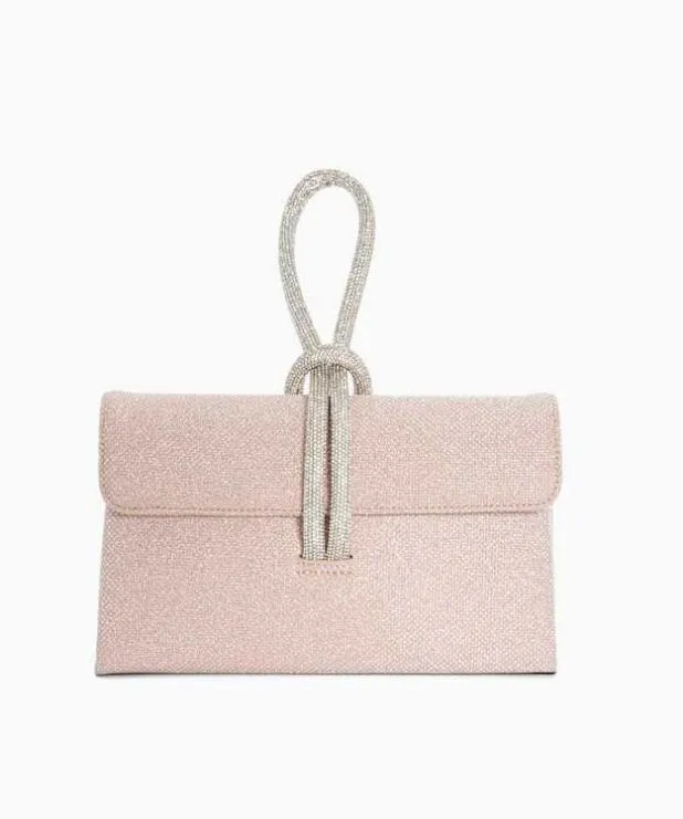 Dune London Clutch Bags Women DiamanteLoopHandle Grab Bag Metallic