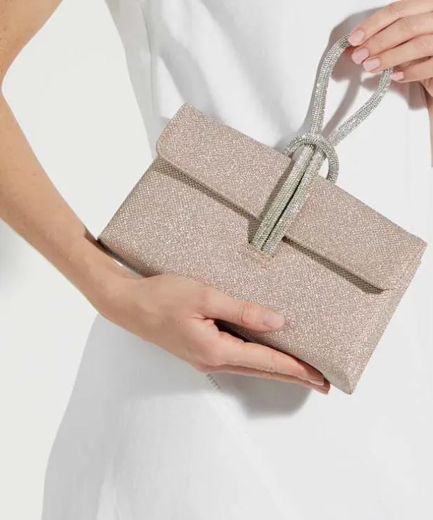 Dune London Clutch Bags Women DiamanteLoopHandle Grab Bag Metallic