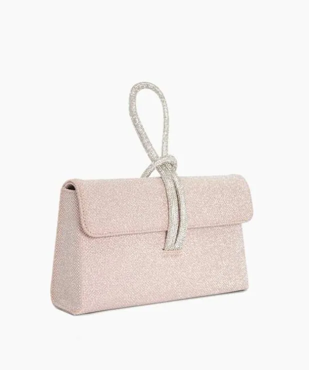 Dune London Clutch Bags Women DiamanteLoopHandle Grab Bag Metallic
