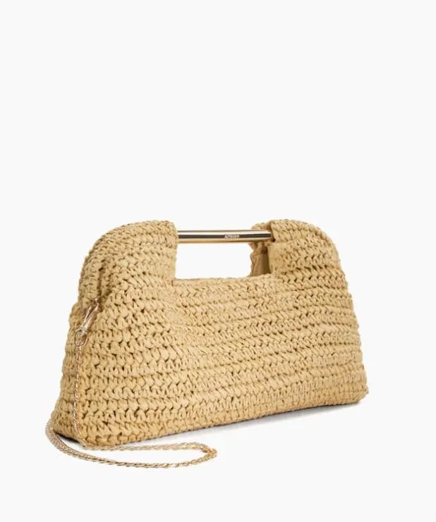 Dune London Clutch Bags Women Raffia Clutch Bag Neutral