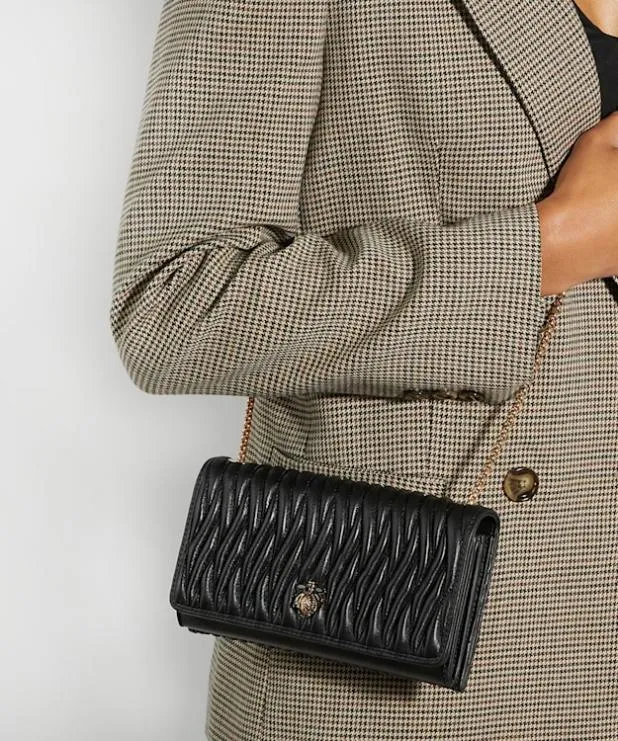 Dune London Crossbody Bags Women Quilted Leather Cross Body Bag Black