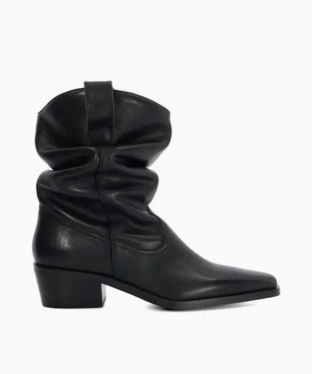 Dune London Flat Boots Women Relaxed Western Boots Black
