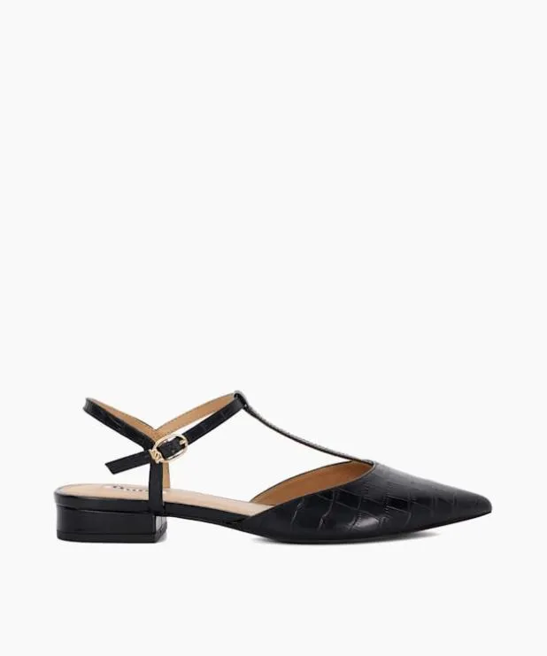Dune London Flat Shoes Women Pointed Toe TBar Flats Black