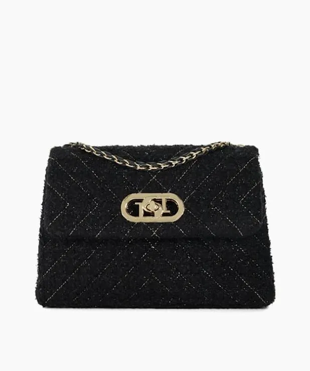 Dune London Handbags Women Chain Handle Shoulder Bag Black Fabric