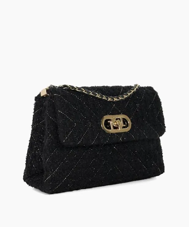 Dune London Handbags Women Chain Handle Shoulder Bag Black Fabric