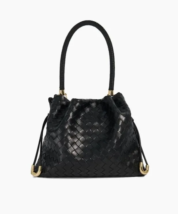 Dune London Handbags Women Leather Drawstring Bag Black