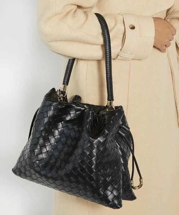 Dune London Handbags Women Leather Drawstring Bag Black