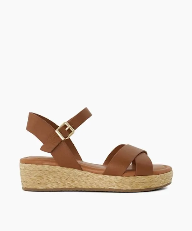 Dune London Heeled Sandals Women Woven Flatform Sandals Brown