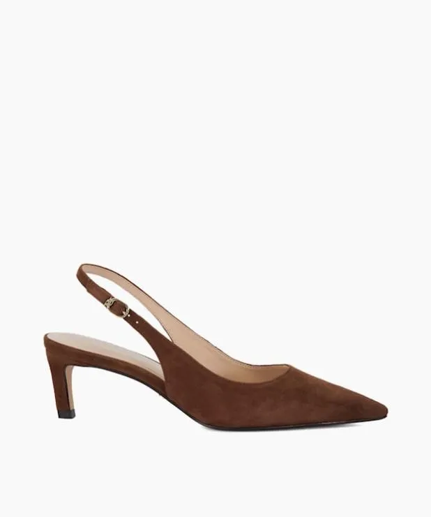 Dune London Heels Women Pointed Toe SlingBack Heels Brown