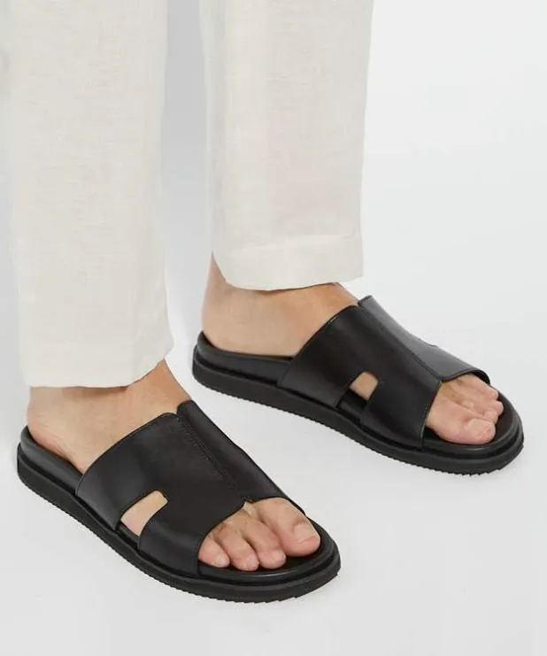 Dune London Leather Sandals Men Leather Sandals Black