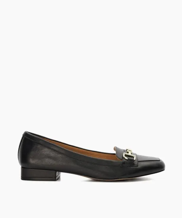 Dune London Loafers Women Branded Snaffle Trim Square Toe Loafer Black