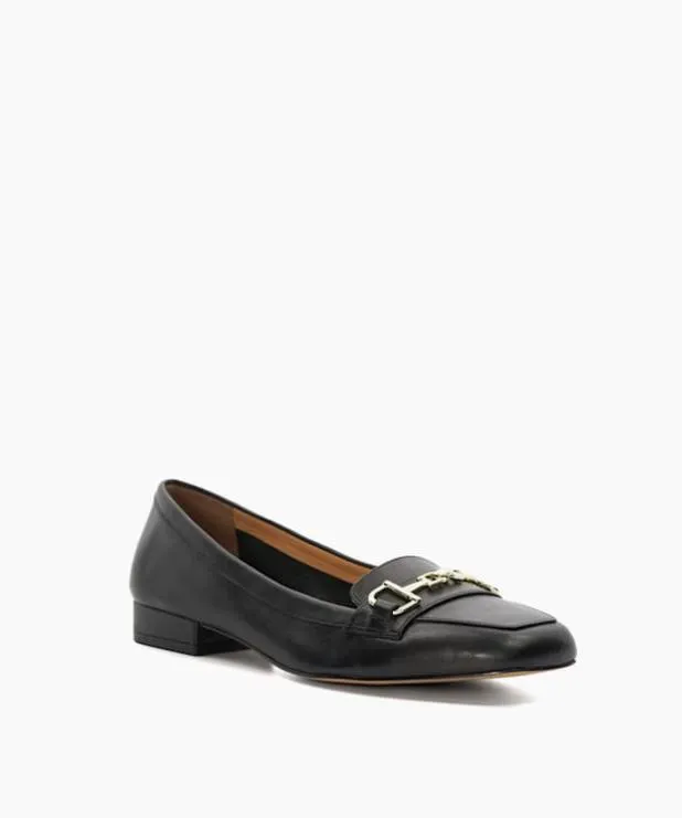 Dune London Loafers Women Branded Snaffle Trim Square Toe Loafer Black