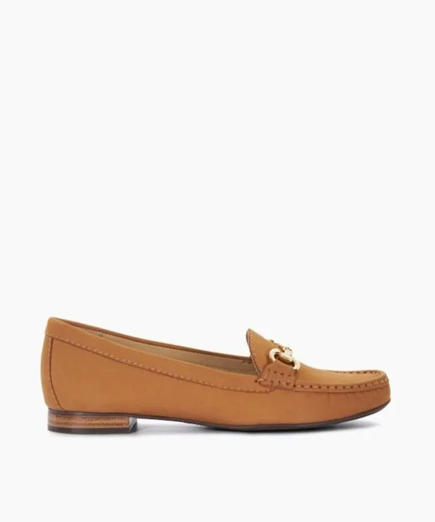 Dune London Loafers Women Suede Snaffle Trim Loafers Brown