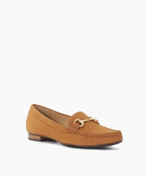 Dune London Loafers Women Suede Snaffle Trim Loafers Brown