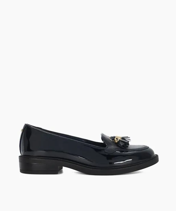 Dune London Loafers Women Wide Fit Patent Tassel Loafers Blue