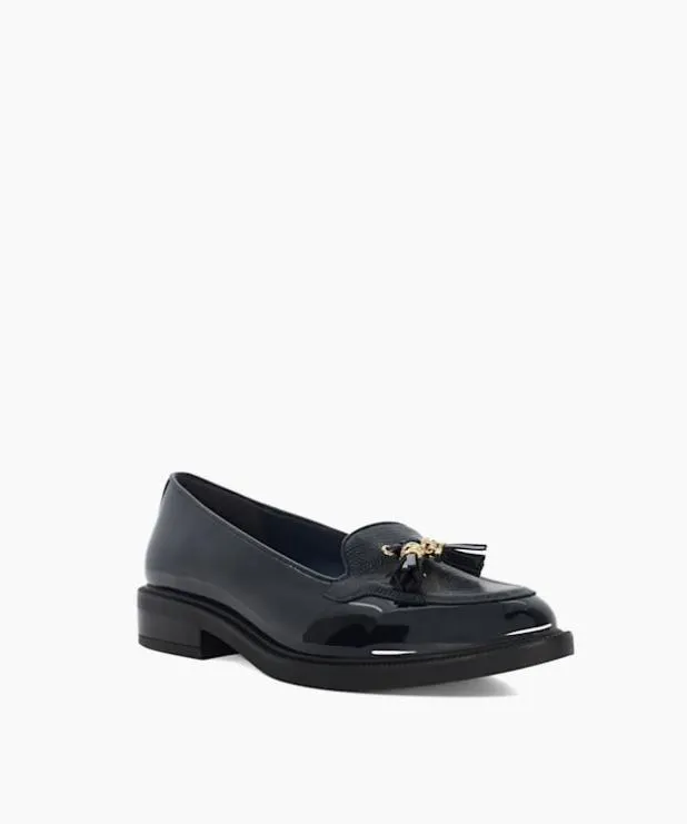 Dune London Loafers Women Wide Fit Patent Tassel Loafers Blue