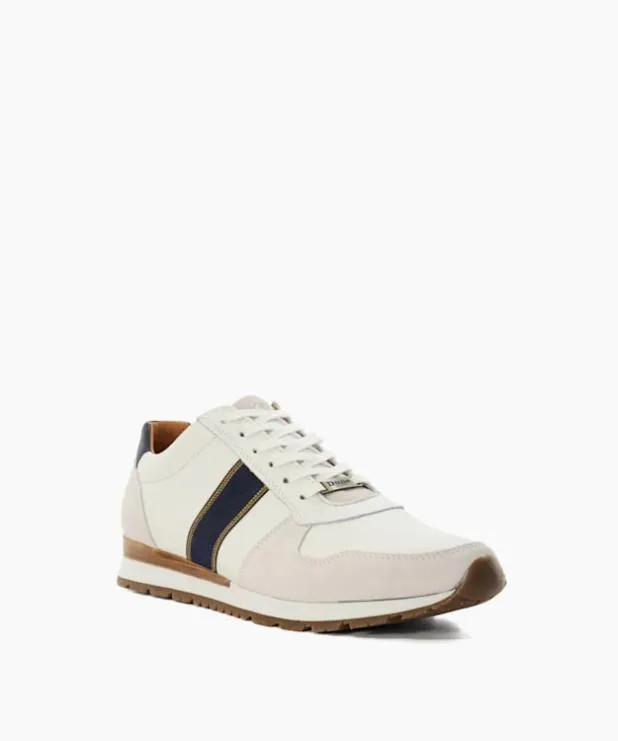 Dune London Trainers Men StripeDetail Runner Trainers White