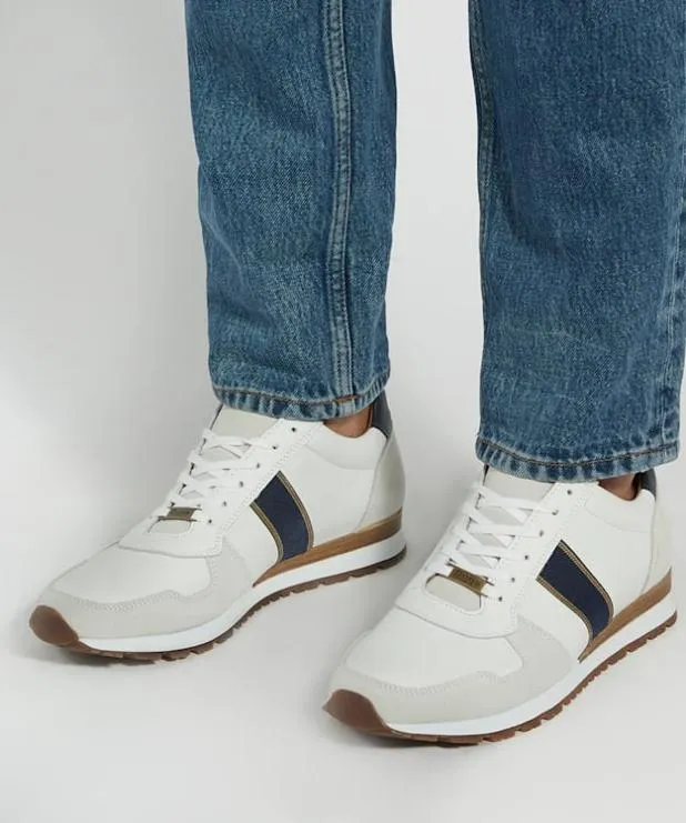 Dune London Trainers Men StripeDetail Runner Trainers White