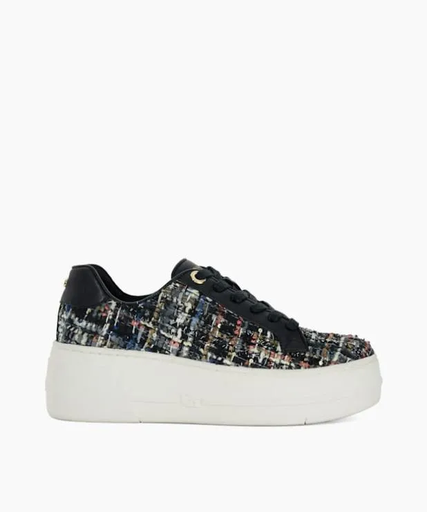 Dune London Trainers Women Lace Up Flatform Trainers Black Fabric