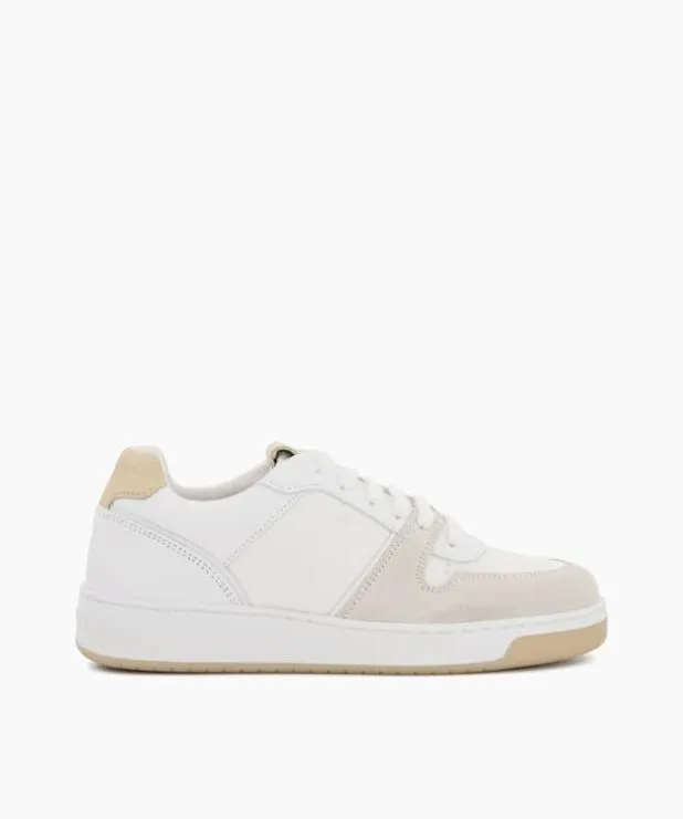 Dune London Trainers Women Suede Recycled LaceUp Trainers White Suede