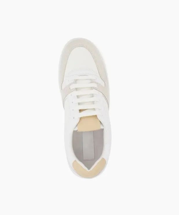 Dune London Trainers Women Suede Recycled LaceUp Trainers White Suede