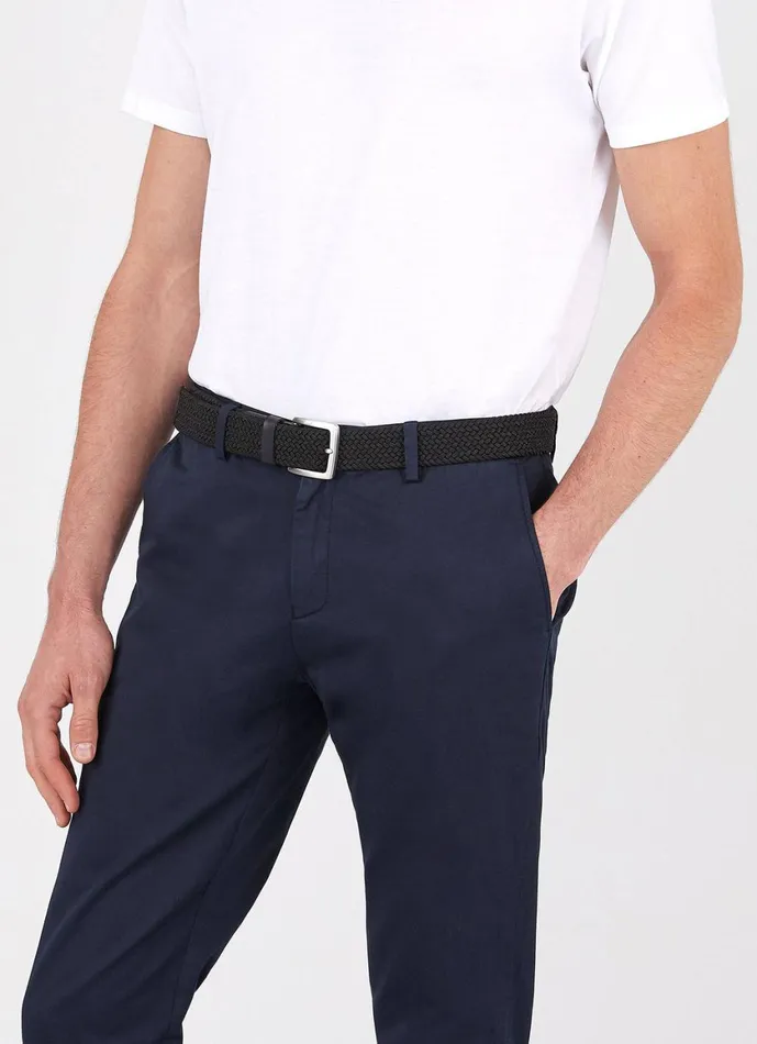 Elasticated Braided Belt Black Men SUNSPEL Belts