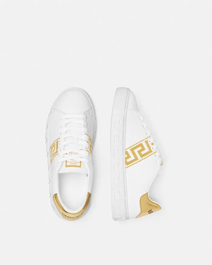 Embroidered Greca Sneakers Whiteprint Women Versace Sneakers