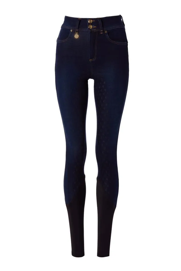 Equestrian Breeches Holland Cooper Denim Thermal Full Grip Breeches Deep Indigo Equestrian Breeches Holland Cooper Denim Thermal Full Grip Breeches Deep Indigo