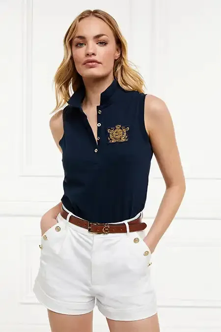 EquestrianWomen Polo Shirts and Tees Holland Cooper Sleeveless Polo Shirt Ink Navy EquestrianWomen Polo Shirts and Tees Holland Cooper Sleeveless Polo Shirt Ink Navy