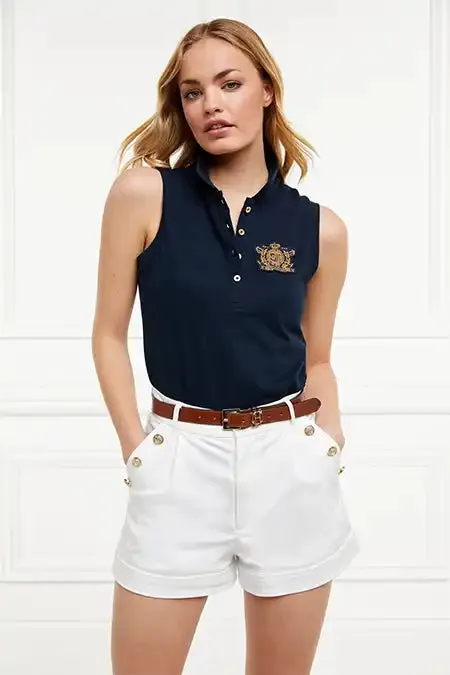 EquestrianWomen Polo Shirts and Tees Holland Cooper Sleeveless Polo Shirt Ink Navy EquestrianWomen Polo Shirts and Tees Holland Cooper Sleeveless Polo Shirt Ink Navy