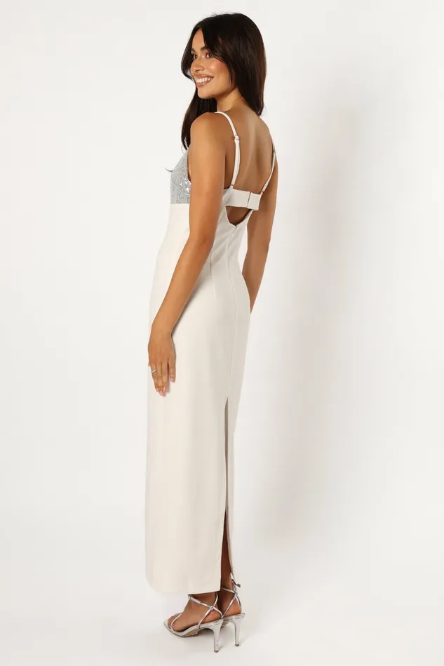 Event Dresses Kylie Slip Dress White Silver 8211 Petal and Pup Women