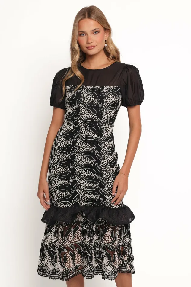 Event Dresses Peyton Midi Dress Black 8211 Petal and Pup Women