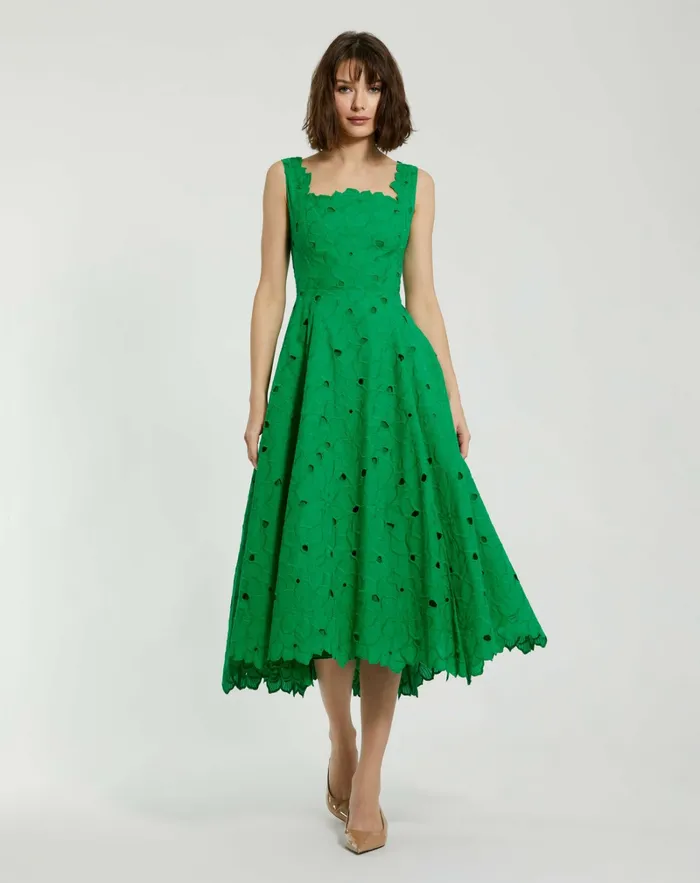 Every Day Dresses Women Embroidered Floral A Line Midi Dress Spring Green Mac Duggal Every Day Dresses Women Embroidered Floral A Line Midi Dress Spring Green Mac Duggal