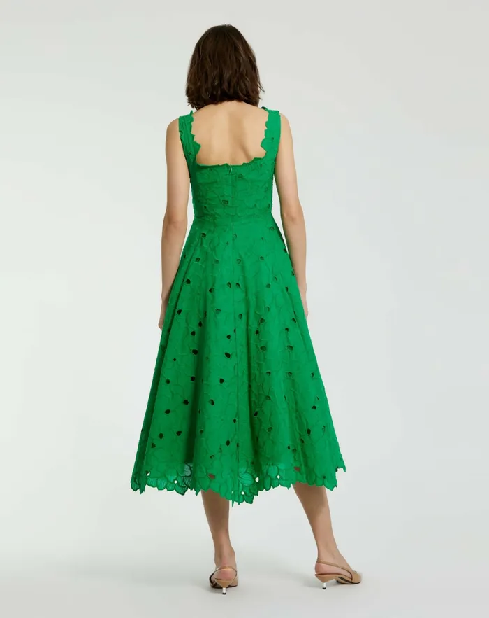Every Day Dresses Women Embroidered Floral A Line Midi Dress Spring Green Mac Duggal