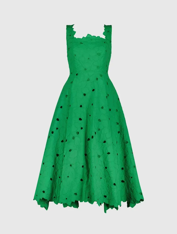 Every Day Dresses Women Embroidered Floral A Line Midi Dress Spring Green Mac Duggal