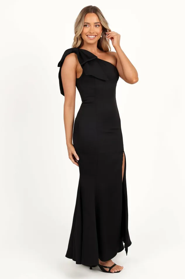 Fall Dresses Charmed One Shoulder Midi Dress Black Petal and Pup Women