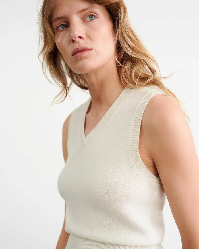 FEBRUARY CASHMERE TANK Ivory Women Nili Lotan Tops