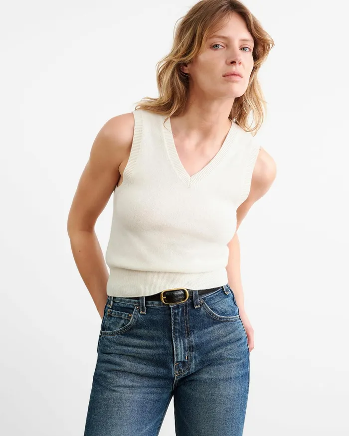 FEBRUARY CASHMERE TANK Ivory Women Nili Lotan Tops